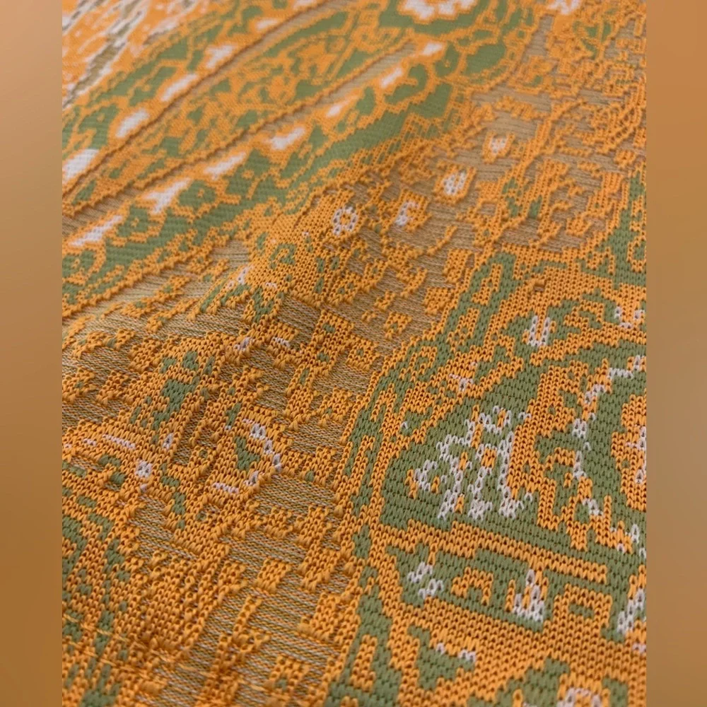 Zara Blouse Size Large Jacquard Paisley Print Ruffle Scoop Neck Top NEW - Picture 7 of 12